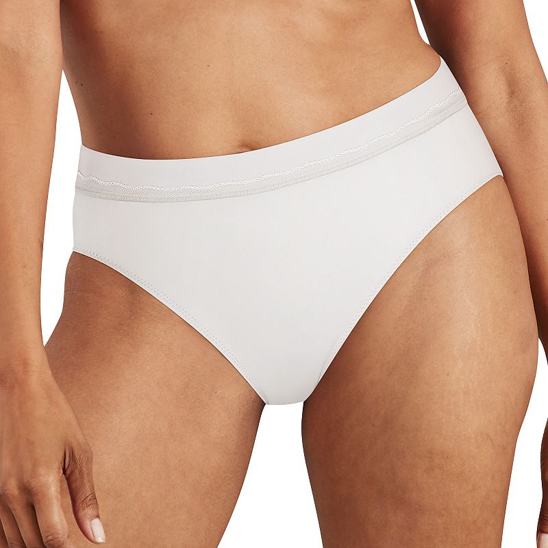 Womens Bali Modern Microfiber Hi-Cut Panty DFMMHL, Size: 5, White