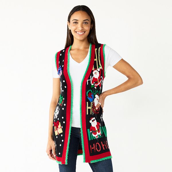 Womens christmas sweater clearance vest