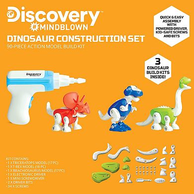 Discovery Mindblown 90-Piece Toy Dinosaur Construction Set 