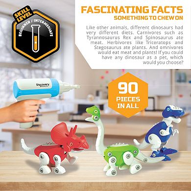 Discovery Mindblown 90-Piece Toy Dinosaur Construction Set