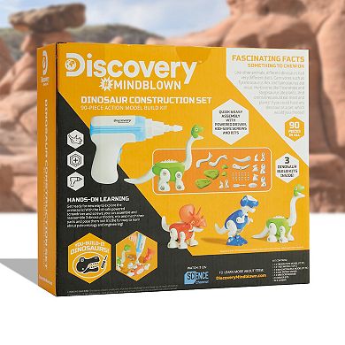 Discovery Mindblown 90-Piece Toy Dinosaur Construction Set 