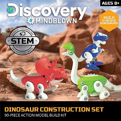 Discovery Mindblown 90-Piece Toy Dinosaur Construction Set 