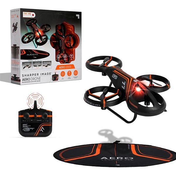 Sharper Image Drone Aero Stunt LED R/C Drone - Black
