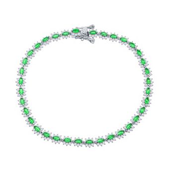 Argento Bella Sterling Silver Gemstone Tennis Bracelet