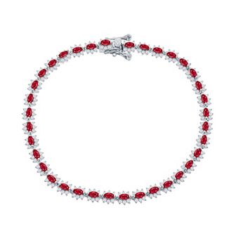 Argento Bella Sterling Silver Gemstone Tennis Bracelet
