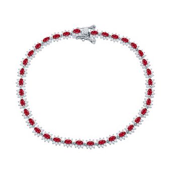 Argento Bella Sterling Silver Gemstone Tennis Bracelet