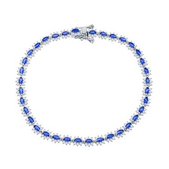 Argento Bella Sterling Silver Gemstone Tennis Bracelet