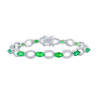 Argento Bella Sterling Silver Gemstone Tennis Bracelet