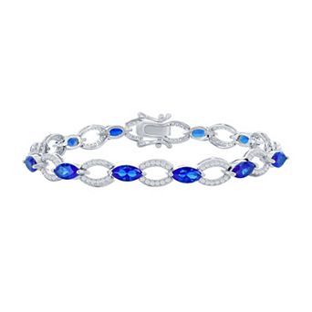 Argento Bella Sterling Silver Gemstone Tennis Bracelet