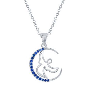 Argento Bella Sterling Silver Gemstone & Cubic Zirconia Angel Circle Pendant Necklace