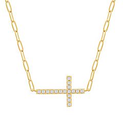 Dainty side cross on sale necklace