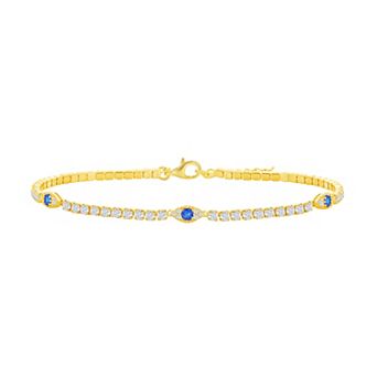 Argento Bella Cubic Zirconia Evil Eye Tennis Bracelet