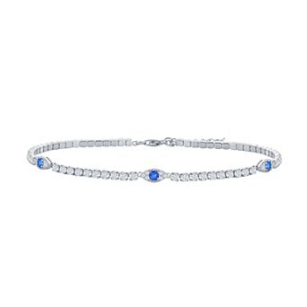 Argento Bella Cubic Zirconia Evil Eye Tennis Bracelet