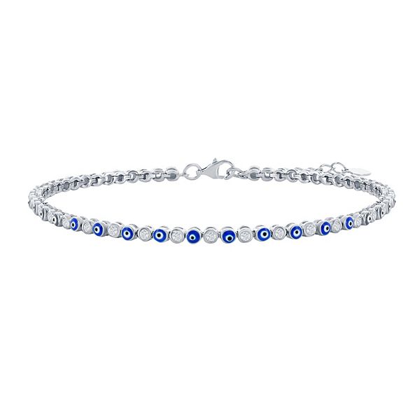 Blue Sapphire And Diamond Enamel Bracelet