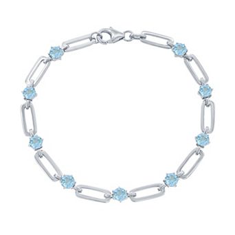 Argento Bella Gemstone Paper Clip Bracelet