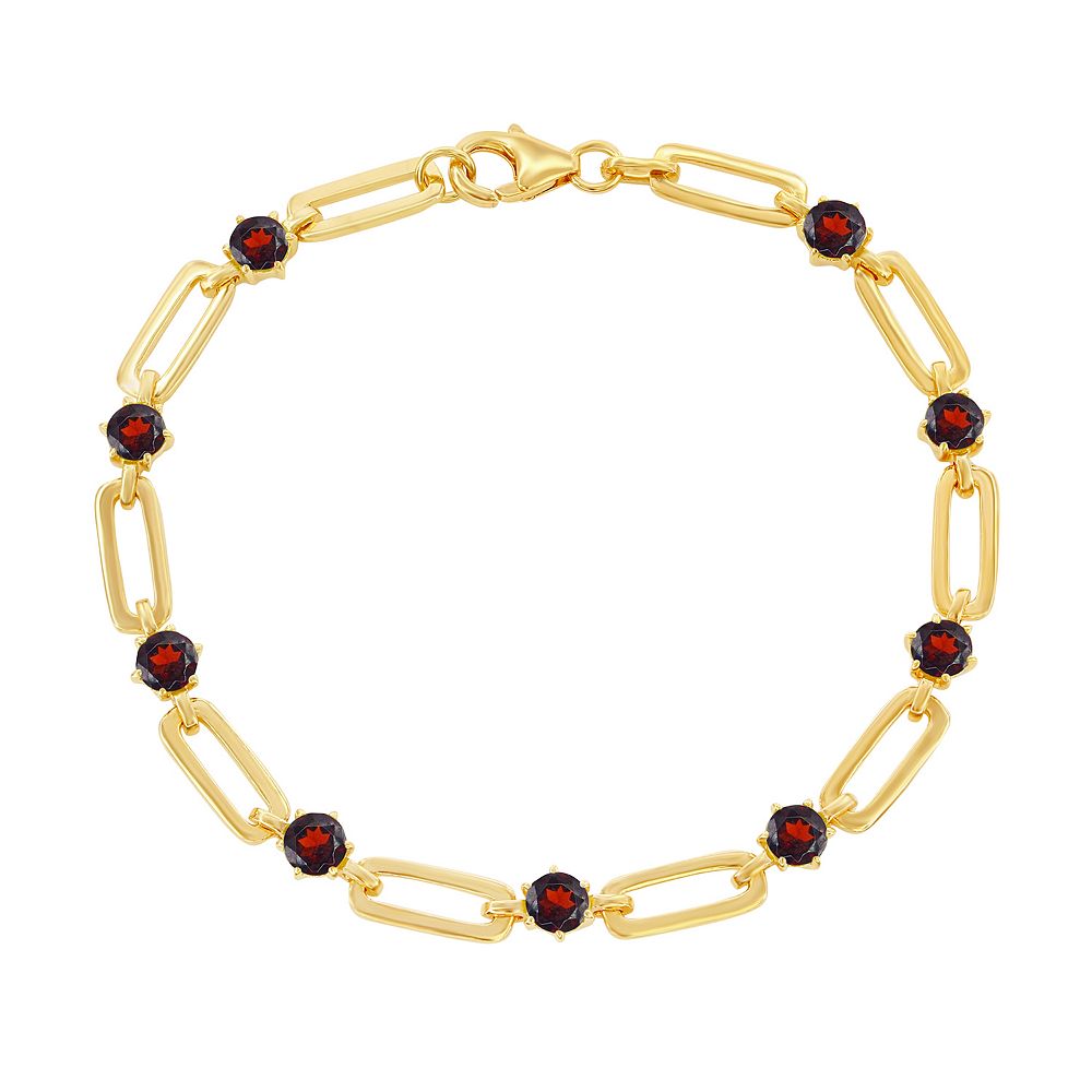 Gemstone Paper Clip Bracelet