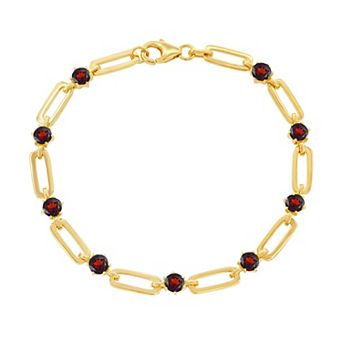 Argento Bella Gemstone Paper Clip Bracelet
