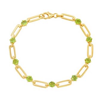 Argento Bella Gemstone Paper Clip Bracelet