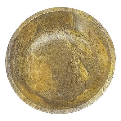 Everyday Decor Mango Wood Pedestal Decorative Bowl Table Decor