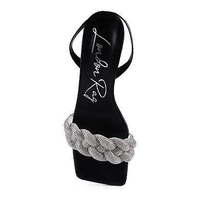 London Rag High Social Diamante Women's Braided Sandals
