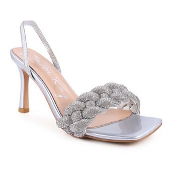 London Rag High Social Diamante Women's Braided Sandals