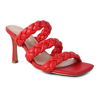 London Rag High Bae Women's Pointed Heel Braided Sandals