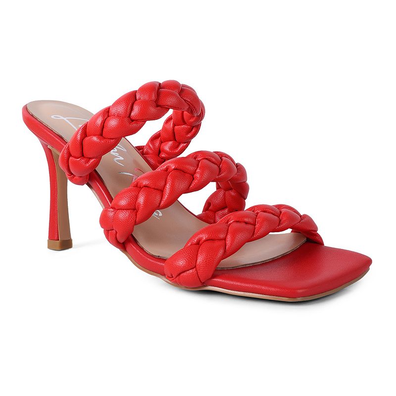 London Rag High Bae Women's Pointed Heel Braided Sandals, 