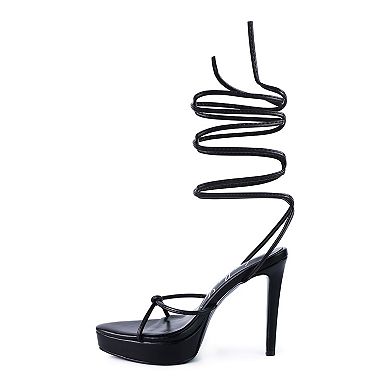 London Rag Women's High Heel Lace-Up Sandals