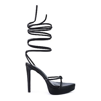 London Rag Women's High Heel Lace-Up Sandals