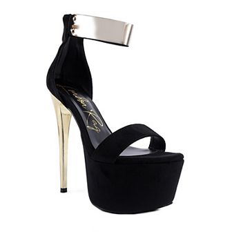 London Rag Cosmo Girl Women's Metal Band High Heel Sandals