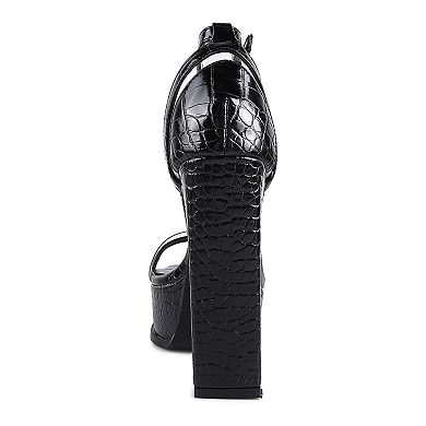 London Rag Cutlass Women's High Heeled Chunky Sandals