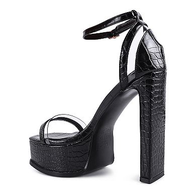 London Rag Cutlass Women's High Heeled Chunky Sandals