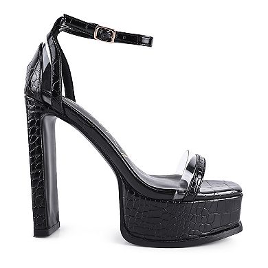 London Rag Cutlass Women's High Heeled Chunky Sandals