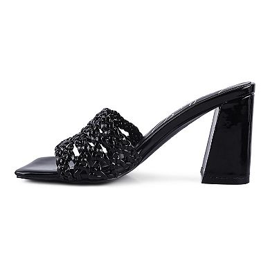 London Rag Adorbs Women's Braided Straps Slider Sandals