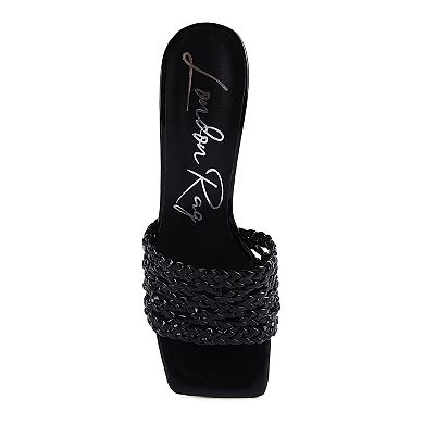 London Rag Adorbs Women's Braided Straps Slider Sandals