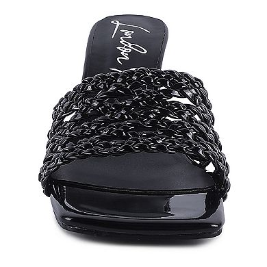 London Rag Adorbs Women's Braided Straps Slider Sandals