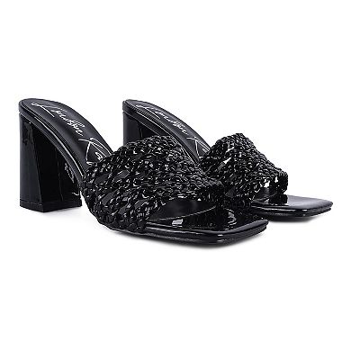 London Rag Adorbs Women's Braided Straps Slider Sandals