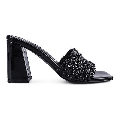 London Rag Adorbs Women's Braided Straps Slider Sandals