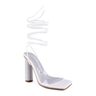 London Rag Scansta Lace-Up Diamante Women's High Heel Sandals