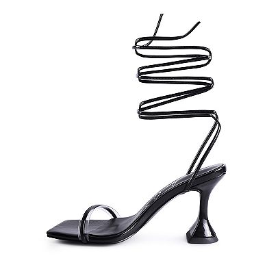 London Rag Biten Berry Spool Women's Heeled Lace-Up Sandal
