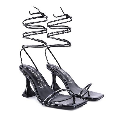 London Rag Biten Berry Spool Women's Heeled Lace-Up Sandal
