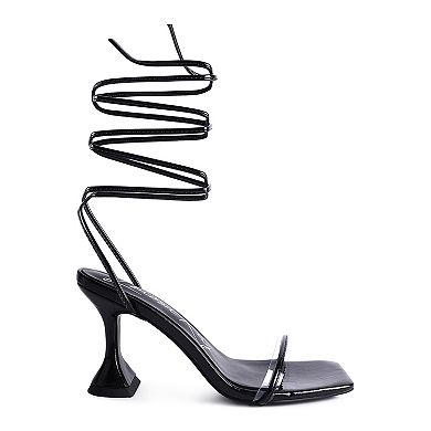 London Rag Biten Berry Spool Women's Heeled Lace-Up Sandal