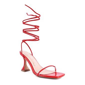 London Rag Biten Berry Spool Women's Heeled Lace-Up Sandal