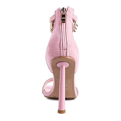 London Rag Last Sip Faux Suede Chain Women's Strap Sandals
