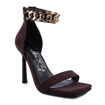 London Rag Last Sip Faux Suede Chain Women's Strap Sandals