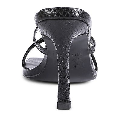 London Rag Muriel Croc Cross Strap Women's Slider Sandals