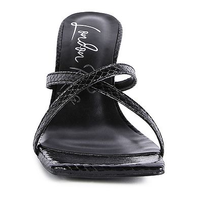 London Rag Muriel Croc Cross Strap Women's Slider Sandals