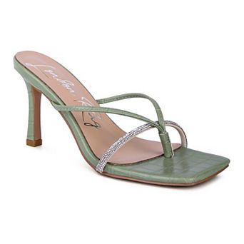 London Rag Rhinestone Women's Slider Sandals