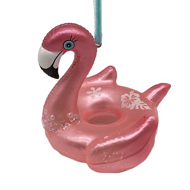 NEW PINK FLAMINGO POOL FLOAT CHRISTMAS BLOWN GLASS ORNAMENT Robert