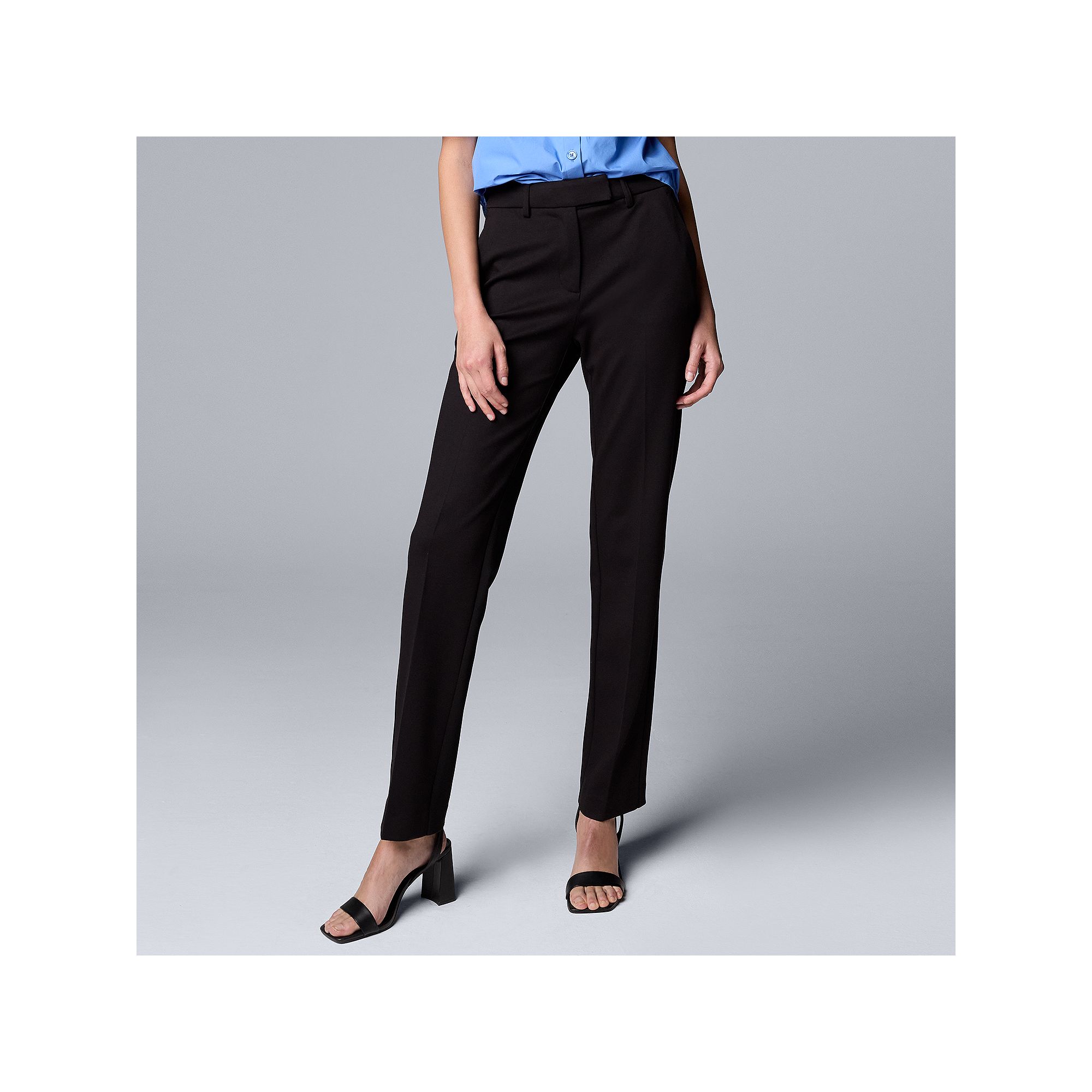 Womens Simply Vera Vera Wang High-Rise Slim Straight Pants, Size: 0 Short,